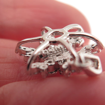 Jane Seymour 925 Sterling Real Round-Cut Diamond Snowflake Mini Charm Pendant