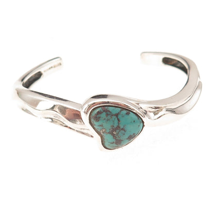 Michelle Albala Sterling Silver Vintage Real Turquoise Adjustable Bracelet 7"