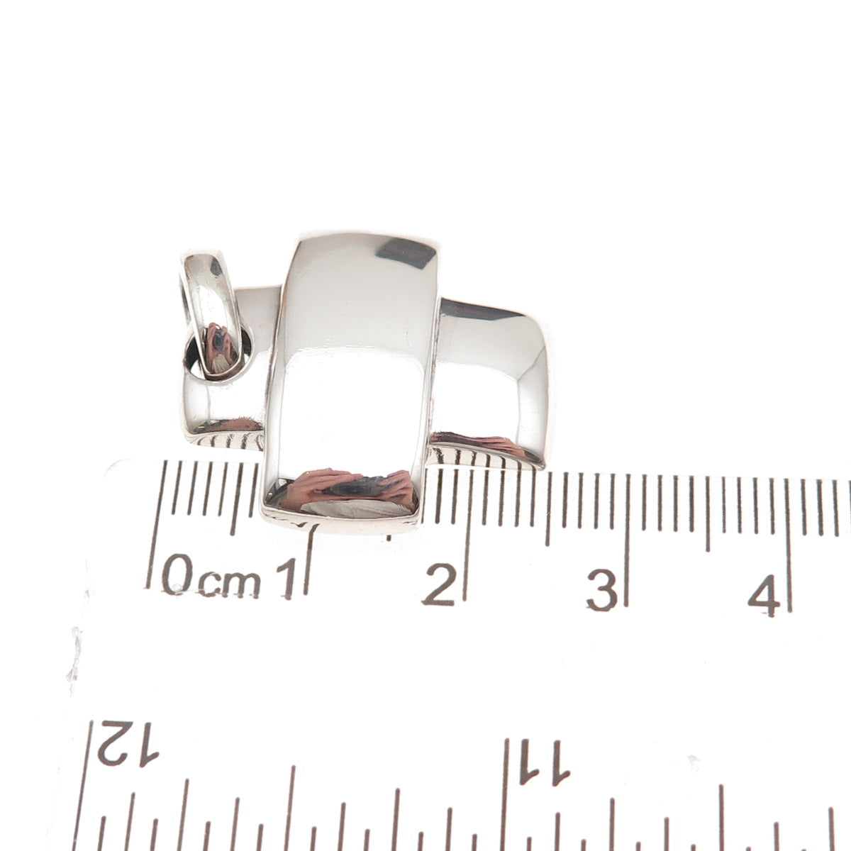 925 Sterling Silver Vintage Modernist Cross Charm Pendant