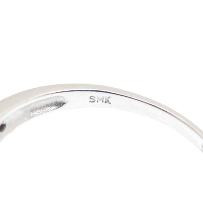 925 Sterling Silver Real Round-Cut Diamond & Oval-Cut Citrine Ring Size 8