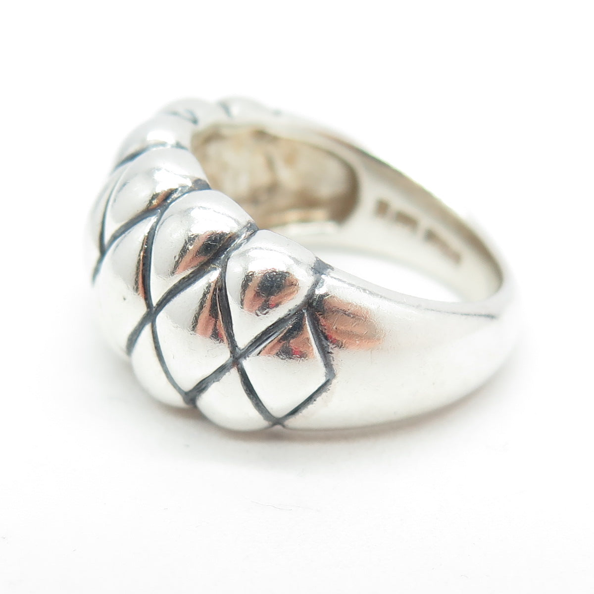 925 Sterling Silver Vintage Puffy Ring Size 7.5