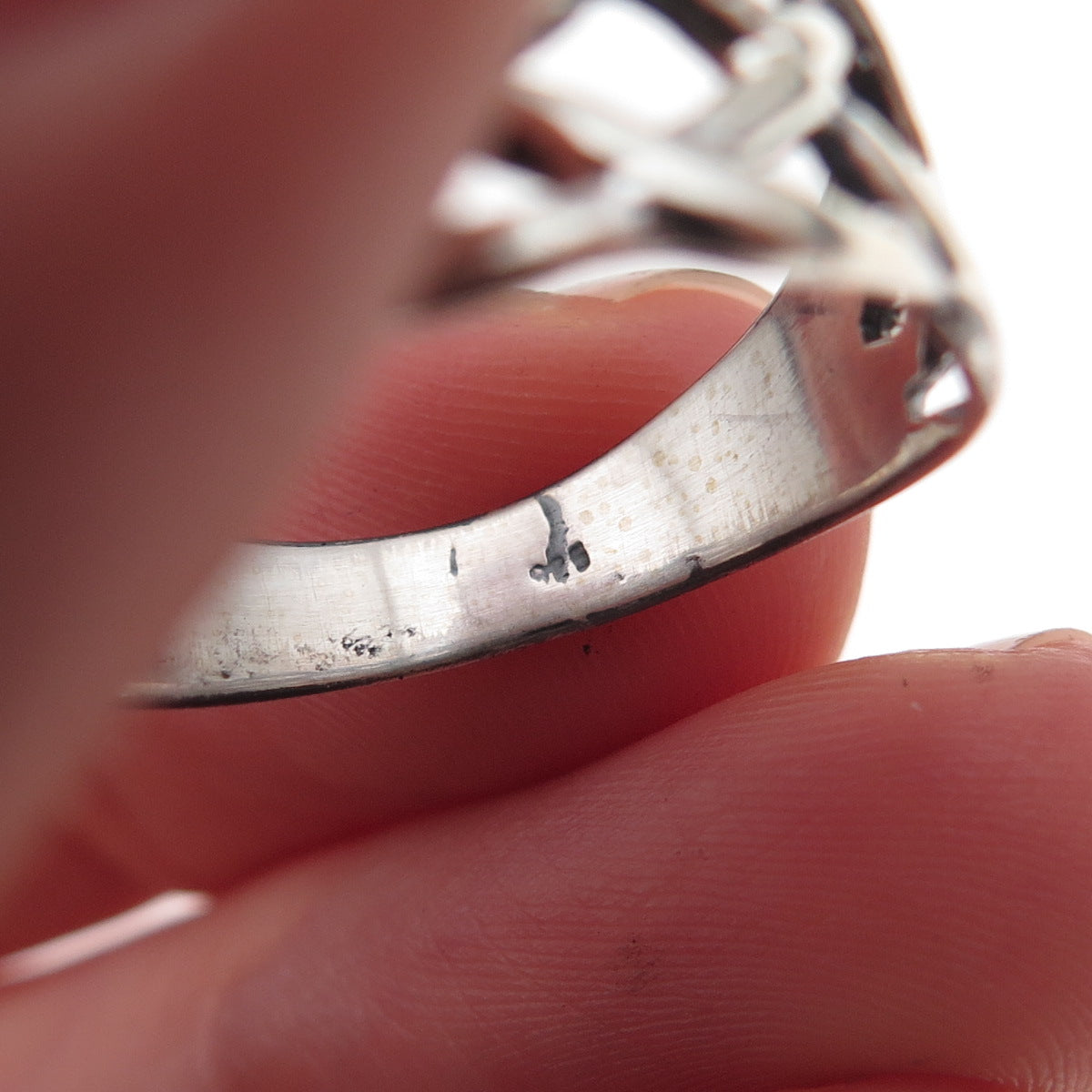 925 Sterling Silver Vintage Celtic Woven Oxidized Ring Size 8.75