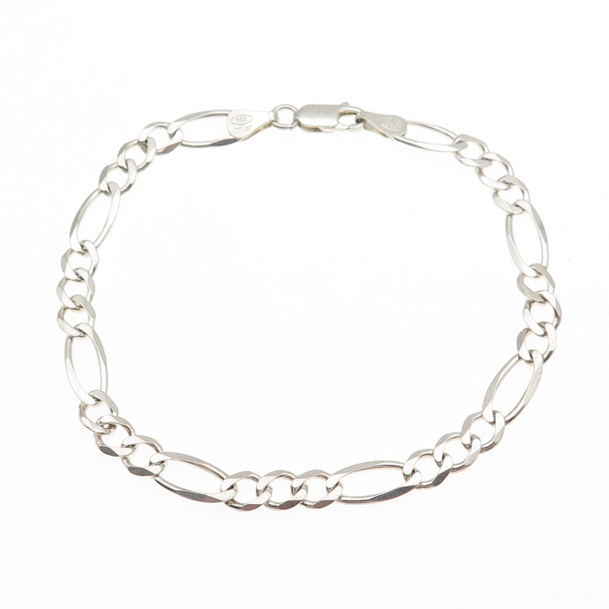 Milor 925 Sterling Silver Vintage Italy Figaro Link Bracelet 8.25"