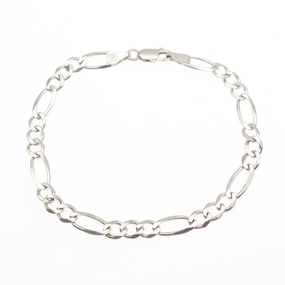Milor 925 Sterling Silver Vintage Italy Figaro Link Bracelet 8.25"