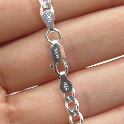 HAN 925 Sterling Silver Italy Figaro Link Bracelet 7.5"