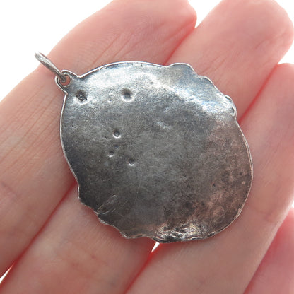 925 Sterling Silver Vintage Don Quixote Oxidized Pendant