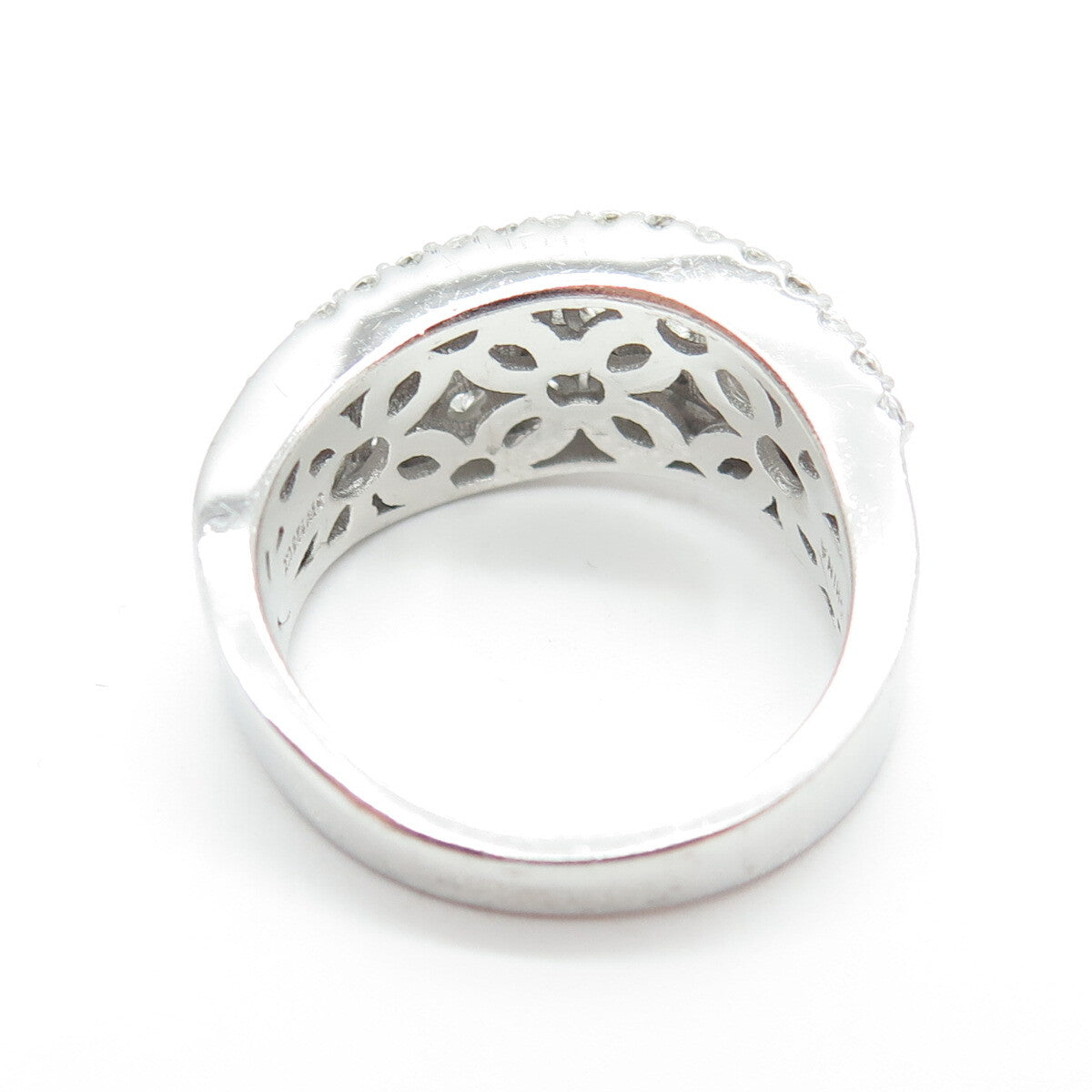 925 Sterling Silver Graduated Round-Cut C Z Ring Size 7.25