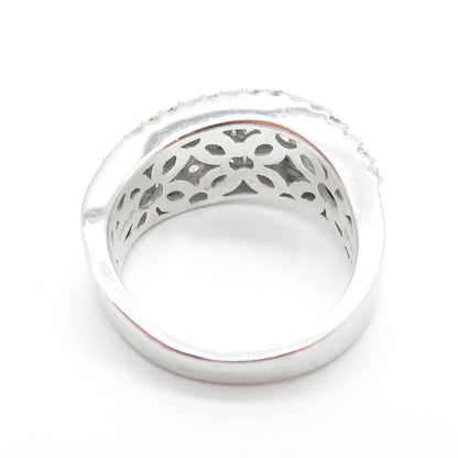925 Sterling Silver Graduated Round-Cut C Z Ring Size 7.25