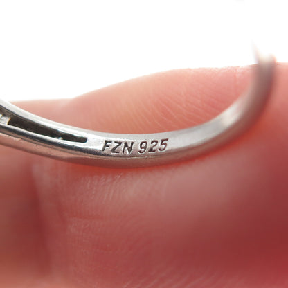 925 Sterling Silver Oval-Cut Pink & Round-Cut White C Z Ring Size 7.75