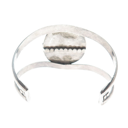 Old Pawn 925 Sterling Silver Vintage Bisbee Turquoise Adjustable Bracelet 6.25"