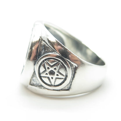 950 Silver Vintage Pentagram Star Ring Size 11.5