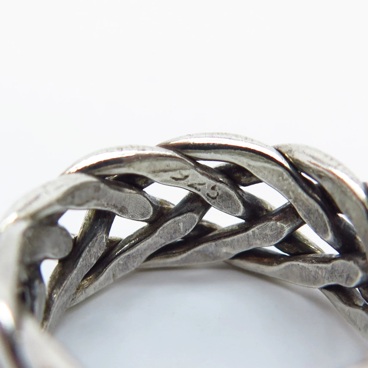 925 Sterling Silver Vintage Celtic Band Ring Size 7.25
