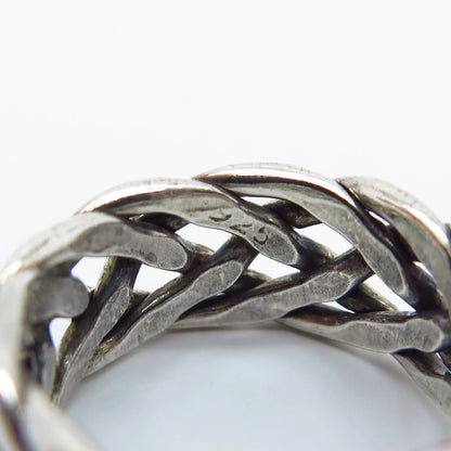 925 Sterling Silver Vintage Celtic Band Ring Size 7.25