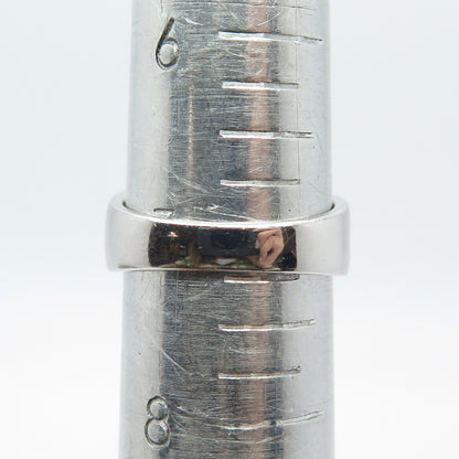 925 Sterling Silver Champagne & White C Z Wide Ring Size 7.25