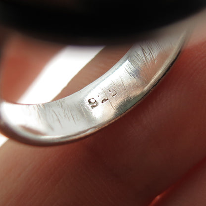 925 Sterling Silver Vintage Real Cabochon Royston Turquoise Ring Size 6.75