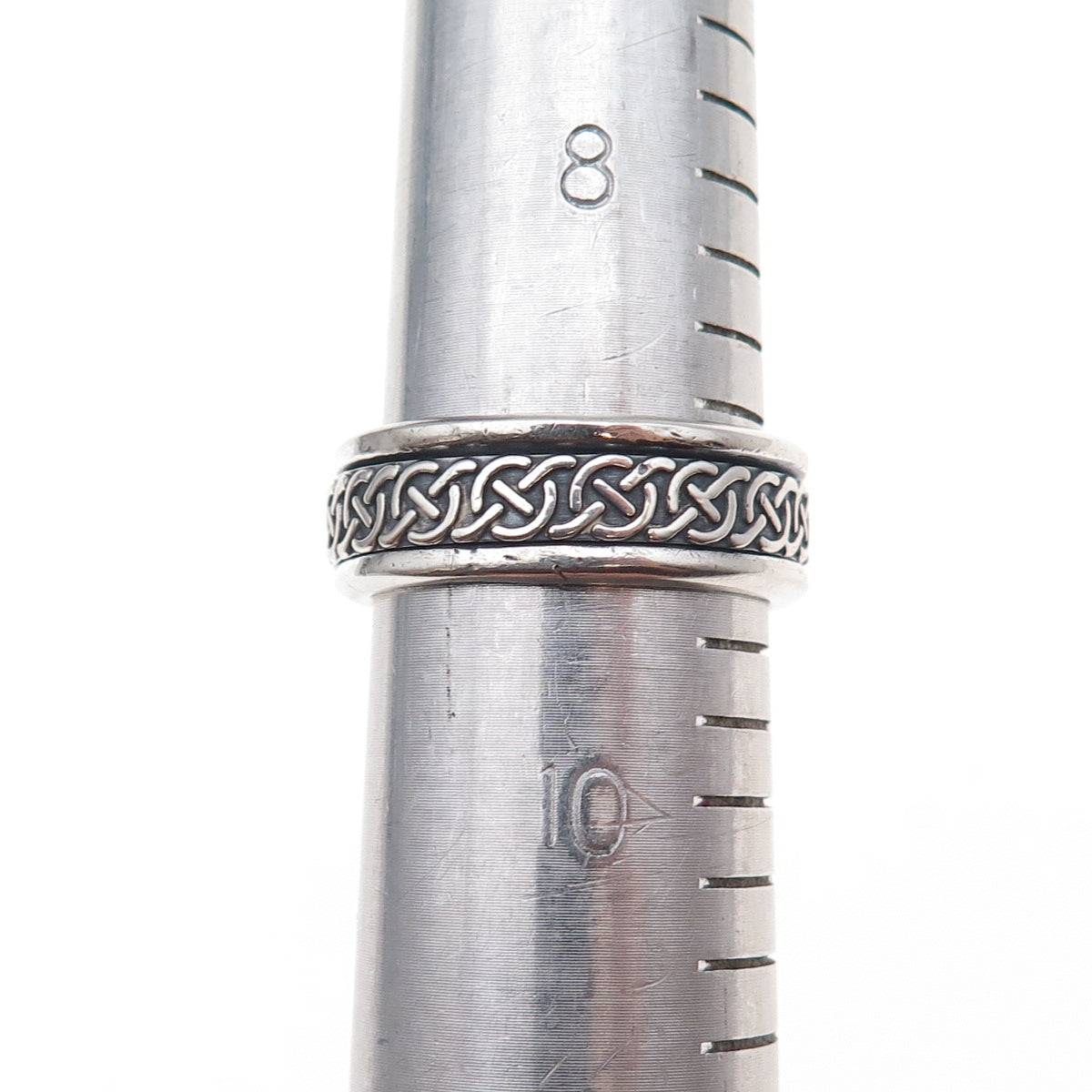 925 Sterling Silver Vintage Mexico Oxidized Rotating Band Ring Size 9.25