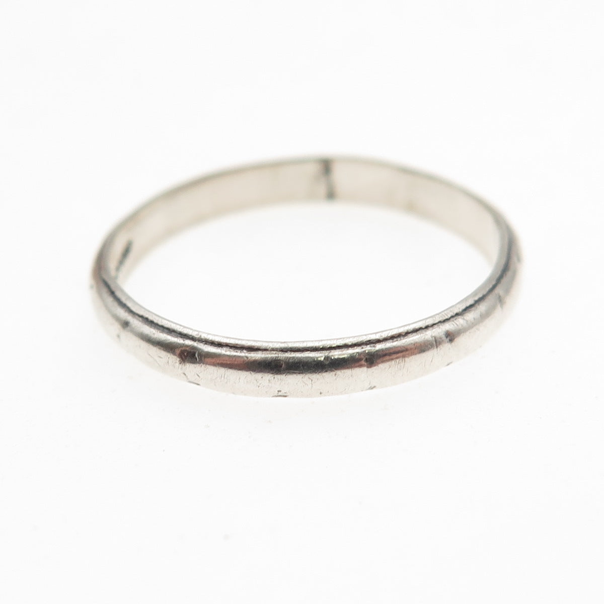 UNCAS 925 Sterling Silver Antique Art Deco Stackable Wedding Band Ring Size 7.75