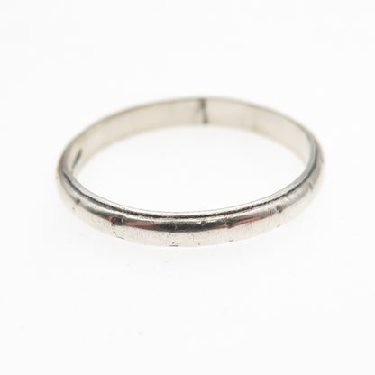 UNCAS 925 Sterling Silver Antique Art Deco Stackable Wedding Band Ring Size 7.75