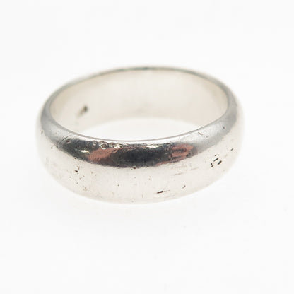 925 Sterling Silver Vintage Classic Wedding Band Ring Size 4.75