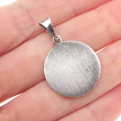 925 Sterling Silver Vintage Italy Saint Lazarus Religious Oxidized Charm Pendant
