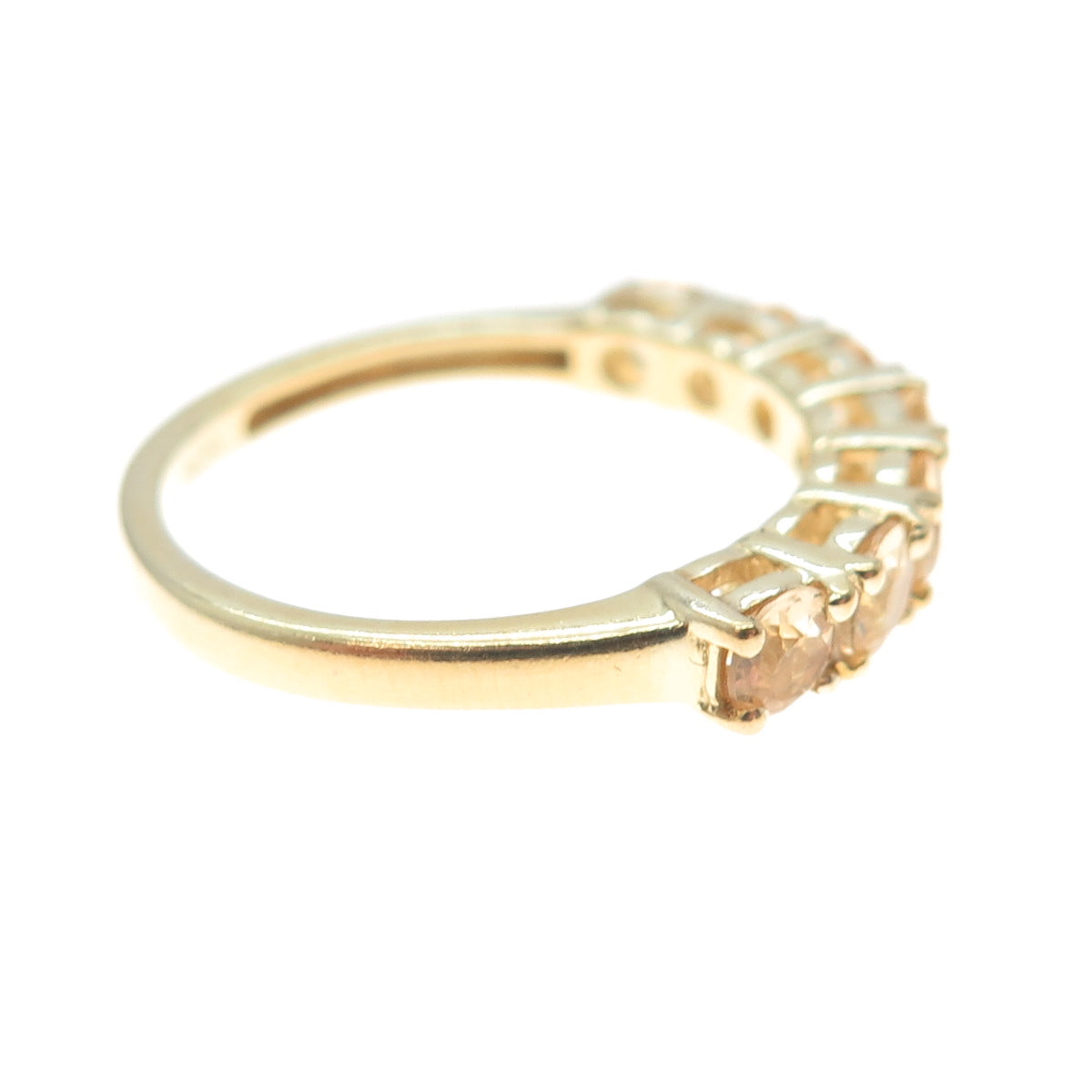 CHUCK CLEMENCY 925 Sterling Silver Gold Plated Real Yellow Topaz Ring Size 6.25