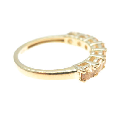 CHUCK CLEMENCY 925 Sterling Silver Gold Plated Real Yellow Topaz Ring Size 6.25