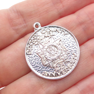 WAYNE 925 Sterling Silver Vintage Bronx County Council 25th Anniversary Pendant