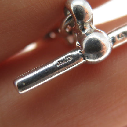 SHUBE 925 Sterling Silver Vintage Heart Multi-Strand Liquid Chain Bracelet 6.75"