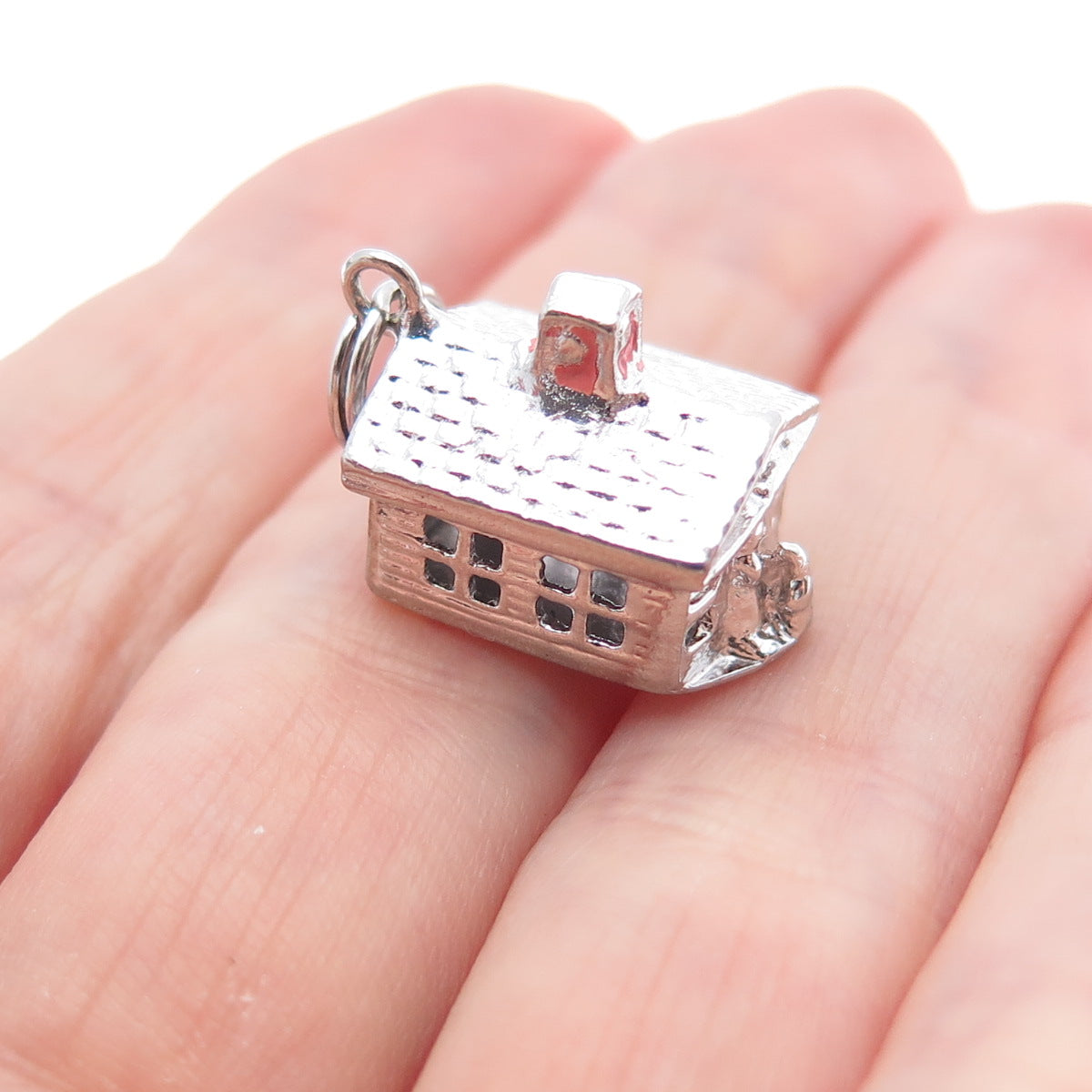 FELCHCRAFT 925 Sterling Silver Vintage Enamel School Minimalist 3D Pendant
