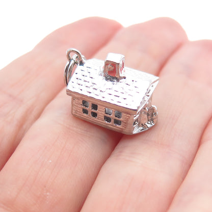 FELCHCRAFT 925 Sterling Silver Vintage Enamel School Minimalist 3D Pendant