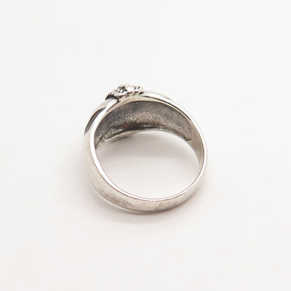 925 Sterling Silver Vintage Beaded Ring Size 5.75