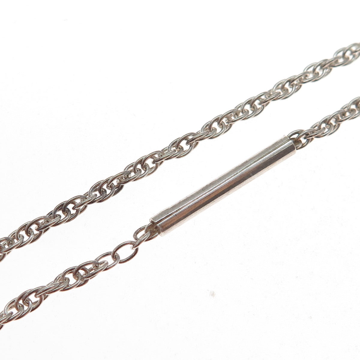 925 Sterling Silver Vintage Italy Bar Singapore Chain Necklace 24"