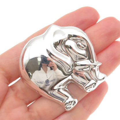 925 Sterling Silver Vintage Mexico Elephant Pin Brooch / Pendant