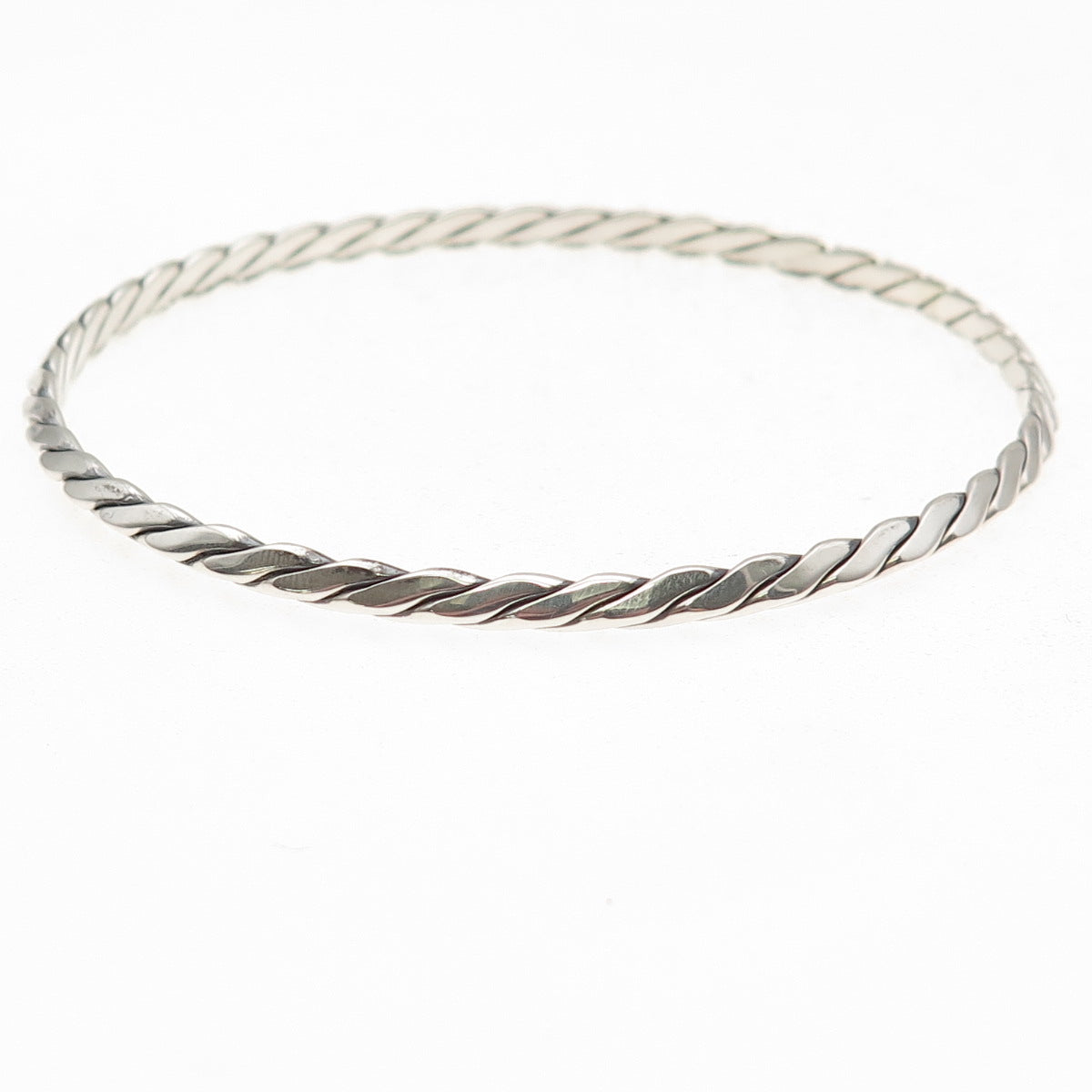 Tiffany & Co. 925 Sterling Silver Antique Art Deco Twisted Bangle Bracelet 8"