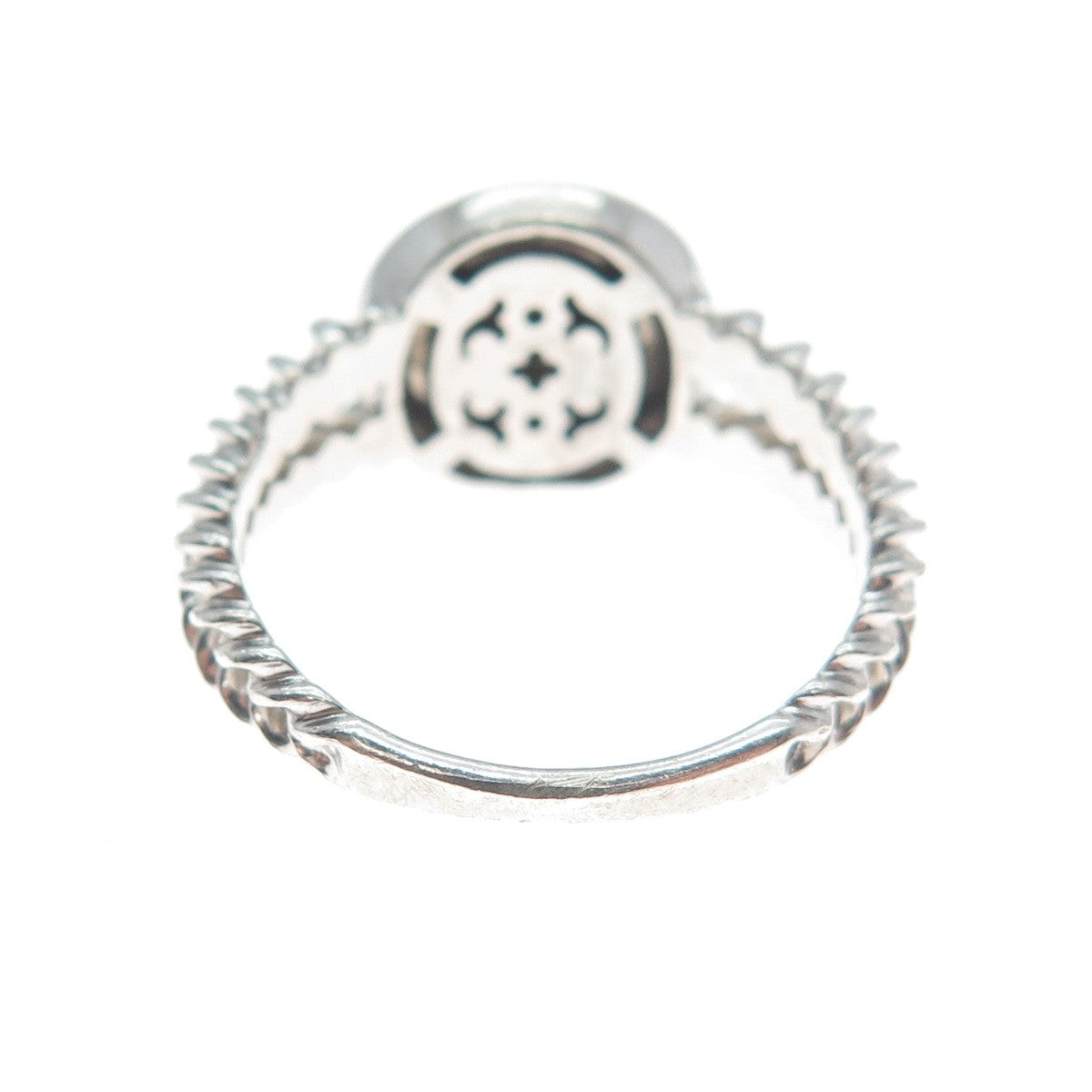 AV DIAMOND 925 Sterling Silver Real Round-Cut Diamond Promise Ring Size 6.75