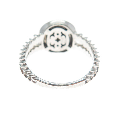 AV DIAMOND 925 Sterling Silver Real Round-Cut Diamond Promise Ring Size 6.75