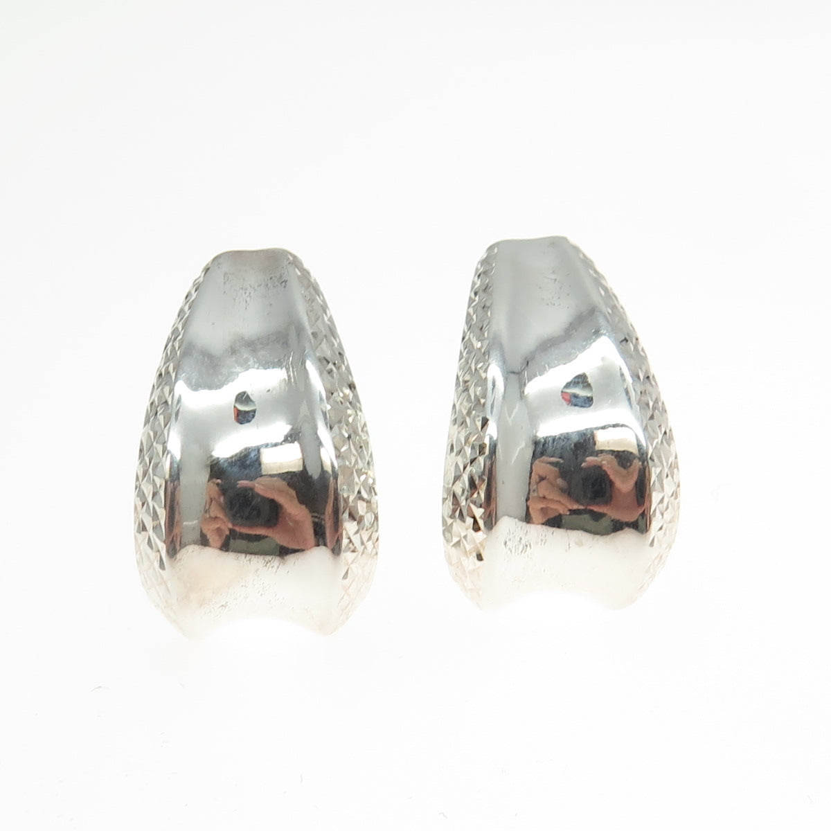 925 Sterling Silver Textured Modernist Earrings