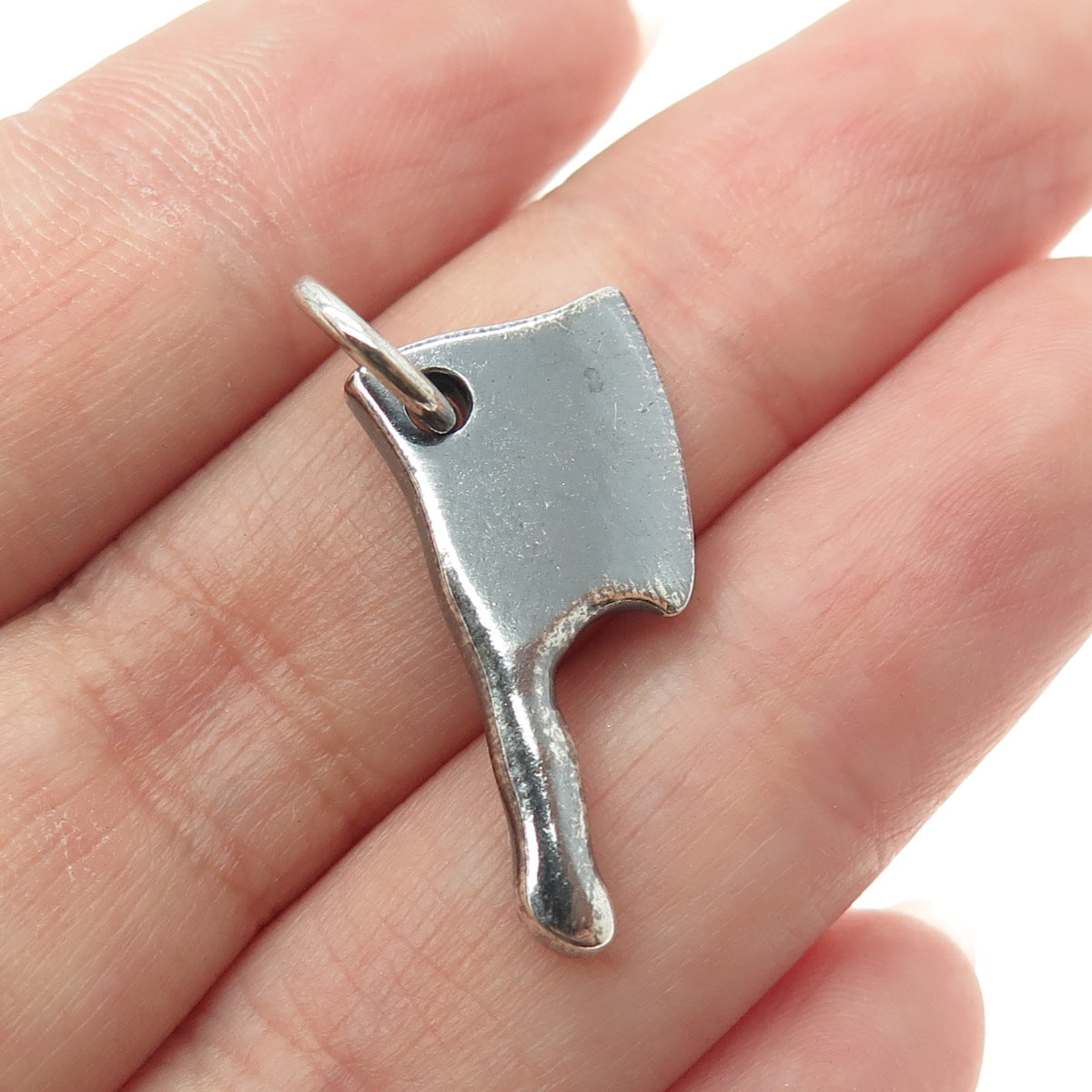 925 Sterling Silver Vintage CLRD Butcher Knife Oxidized Charm Pendant