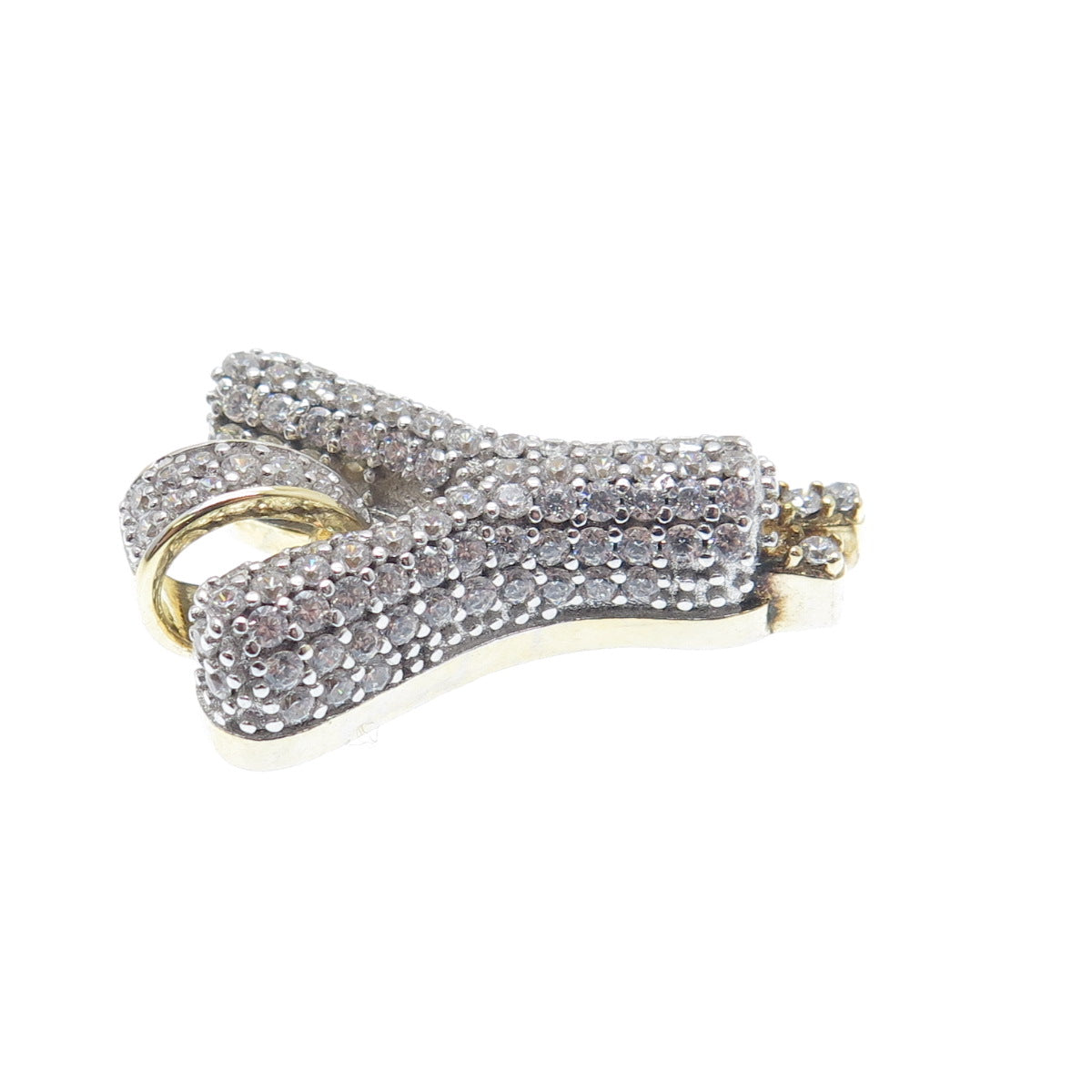 925 Sterling Silver Gold Plated Round-Cut Shaped C Z Letter Y Sparkle Pendant