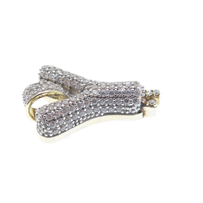925 Sterling Silver Gold Plated Round-Cut Shaped C Z Letter Y Sparkle Pendant