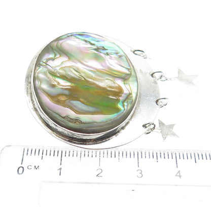 GFMW Great Falls Metal Works Sterling Silver Vintage Abalone Shell Star Brooch