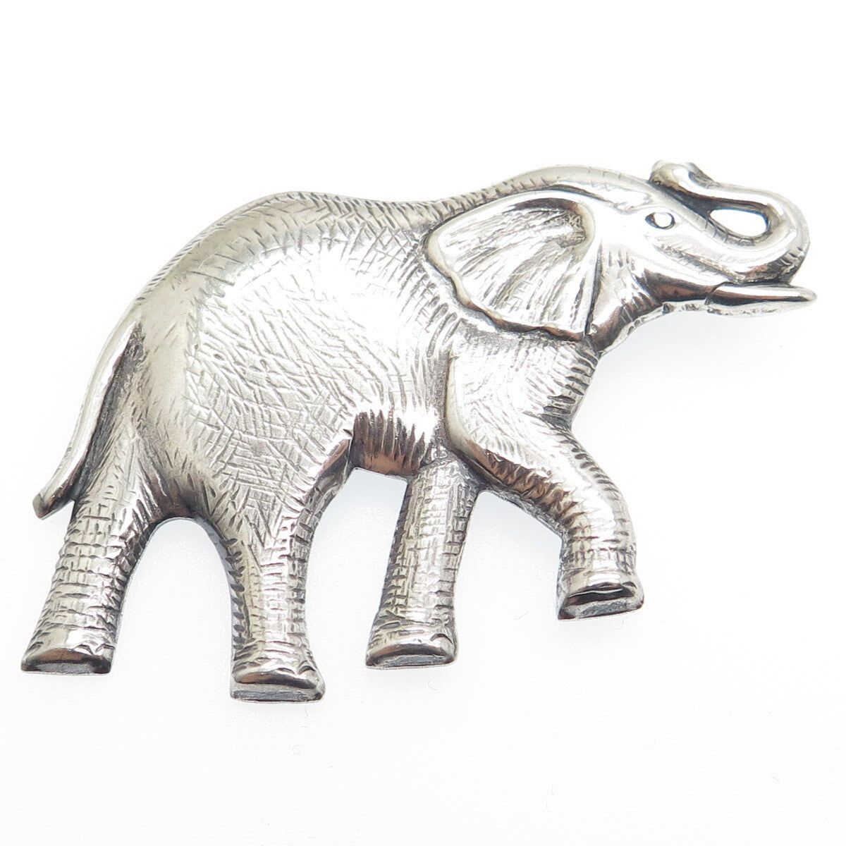 925 Sterling Silver Vintage Elephant Oxidized Pin Brooch