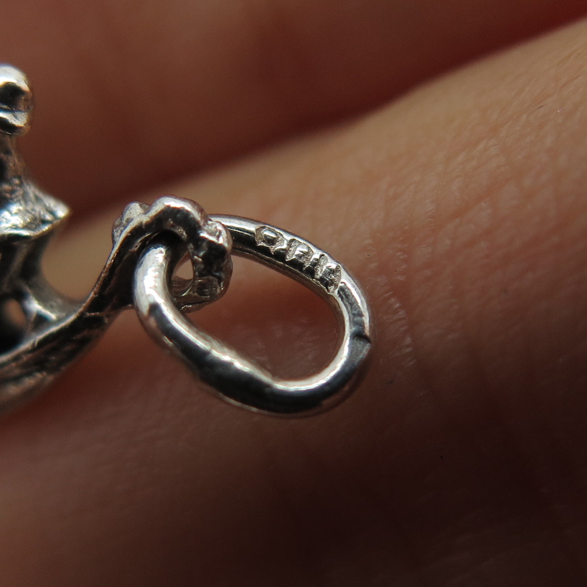 800 Silver Antique Art Deco Venetian Gondola Charm Pendant
