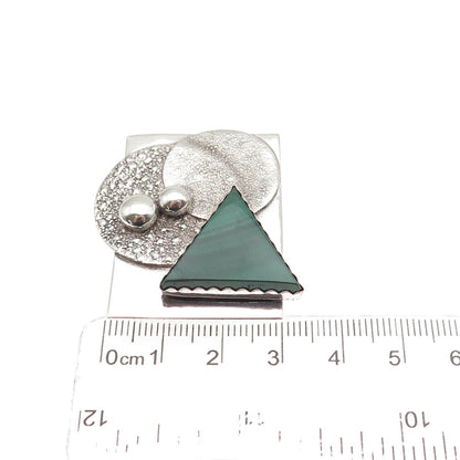 Jerry Cowboy Navajo CEB Old Pawn 925 Sterling Silver Vintage Malachite Bolo Tie