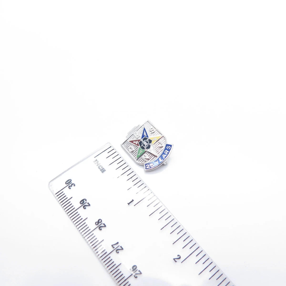 925 Sterling Silver Vintage Enamel Order of the Eastern Star 25 Years Pin Brooch