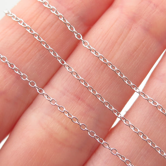 925 Sterling Silver Cable Chain Necklace 18"