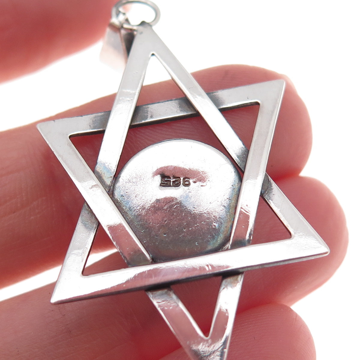 925 Sterling Silver Vintage Real Eilat Star of David Oxidized Charm Pendant