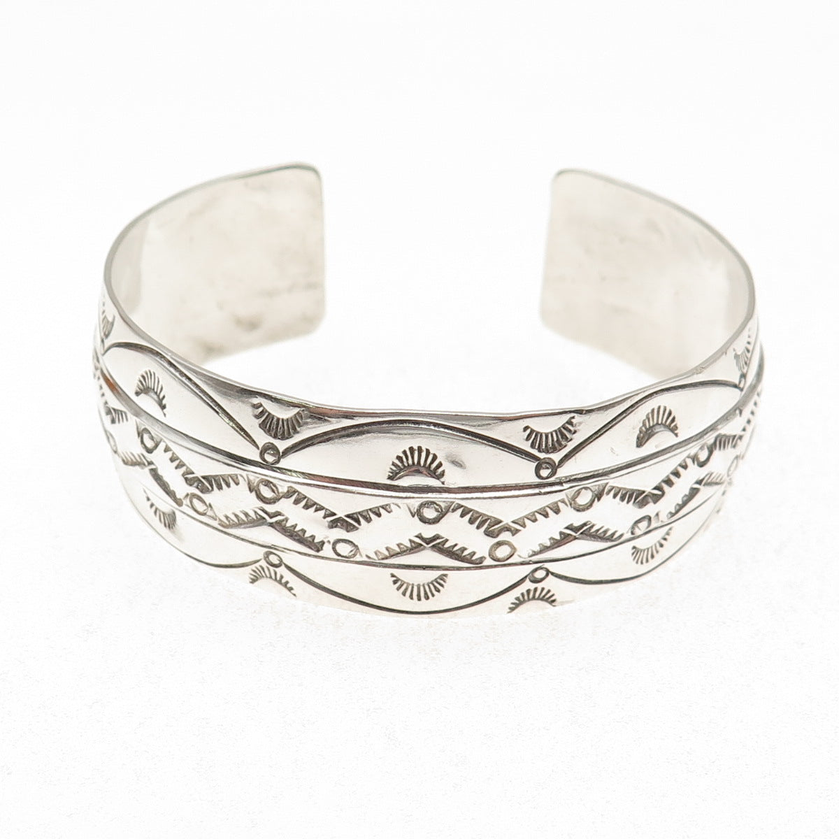 Charlene & Robert Little Navajo Old Pawn 925 Sterling Adjustable Bracelet 6.75"