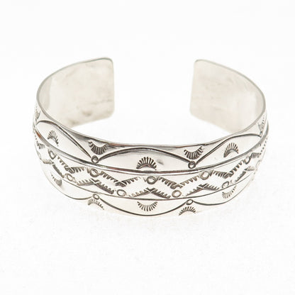 Charlene & Robert Little Navajo Old Pawn 925 Sterling Adjustable Bracelet 6.75"