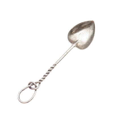 Simons Bros 925 Sterling Silver Antique Art Deco Twisted Heart Coffee Spoon #407